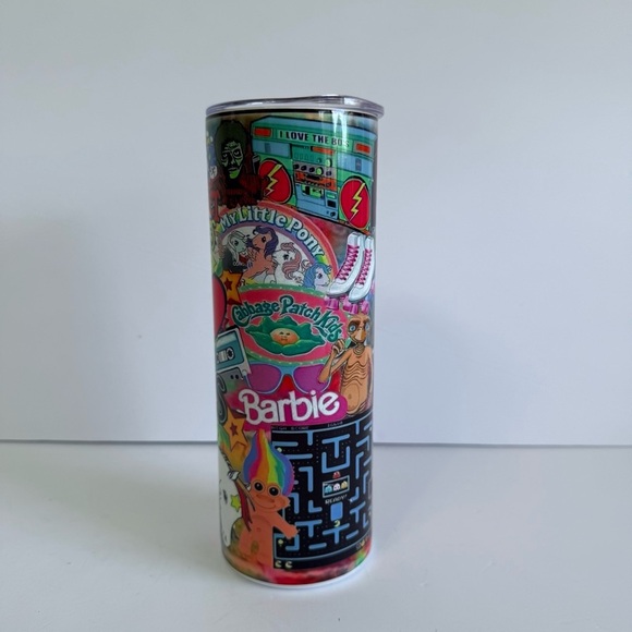Retro 80s Pop Culture 20oz Skinny Tumbler - Picture 4 of 4